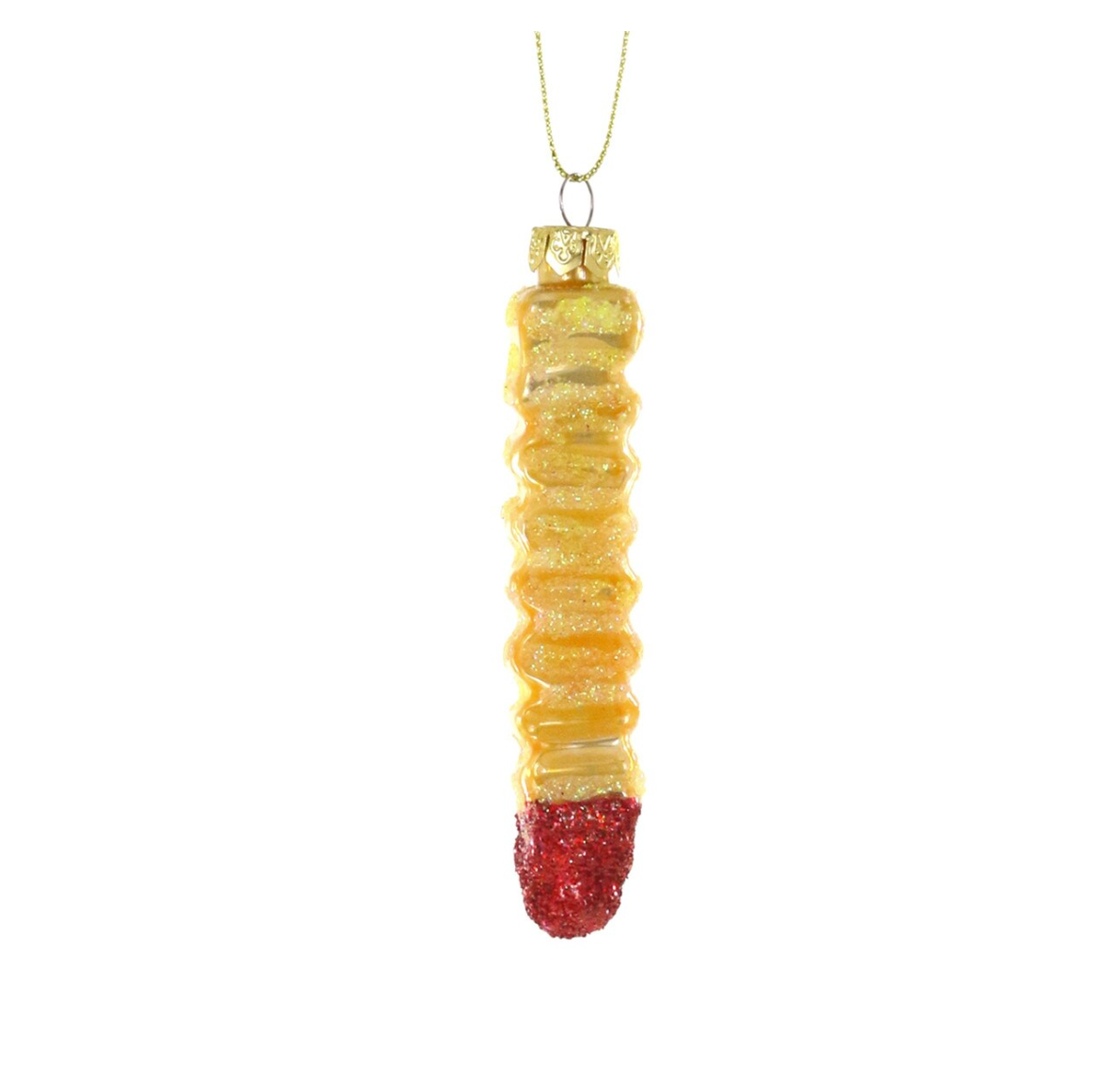 CRINKLE FRENCH FRY W/KETCHUP ORNAMENT