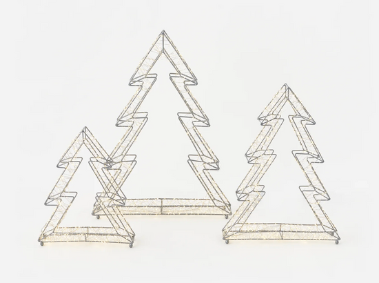WIRE FRAME LED LIT CHRISTMAS TREE