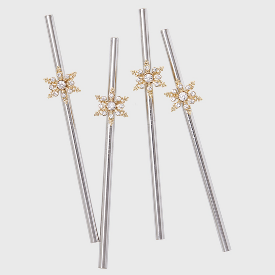 SNOWFLAKE METAL COCKTAIL STRAWS JOANNA BUCHANAN