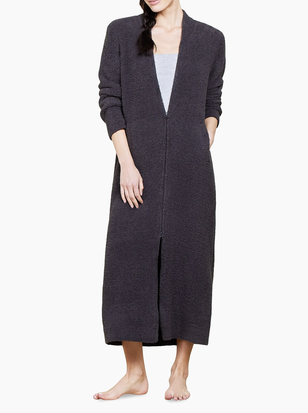 BAREFOOT DREAMS COZYCHIC FULL ZIP V-NECK LOUNGER