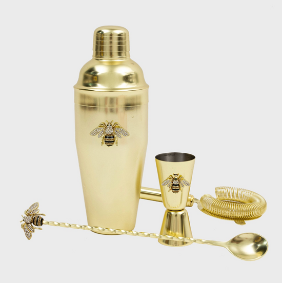 STRIPEY BEE COCKTAIL SHAKER SET JOANNA BUCHANAN