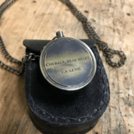 COMPASS WITH LEATHER POUCH