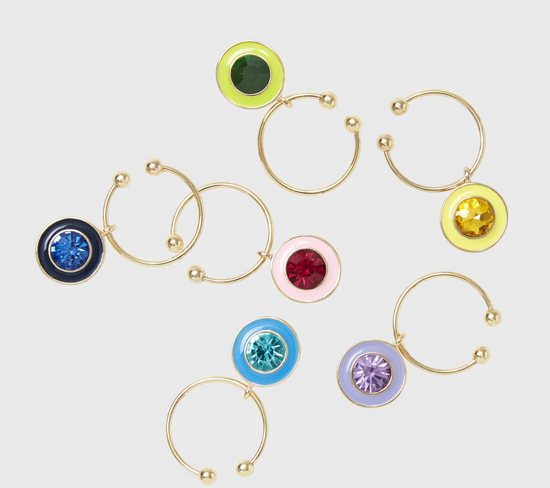 JOANNA BUCHANAN ENAMEL GEM WINE CHARMS