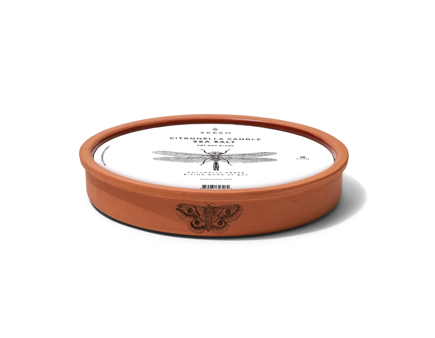 SKEEM CITRONELLA SEA SALT 5-WICK TERRACOTTA BOWL CANDLE