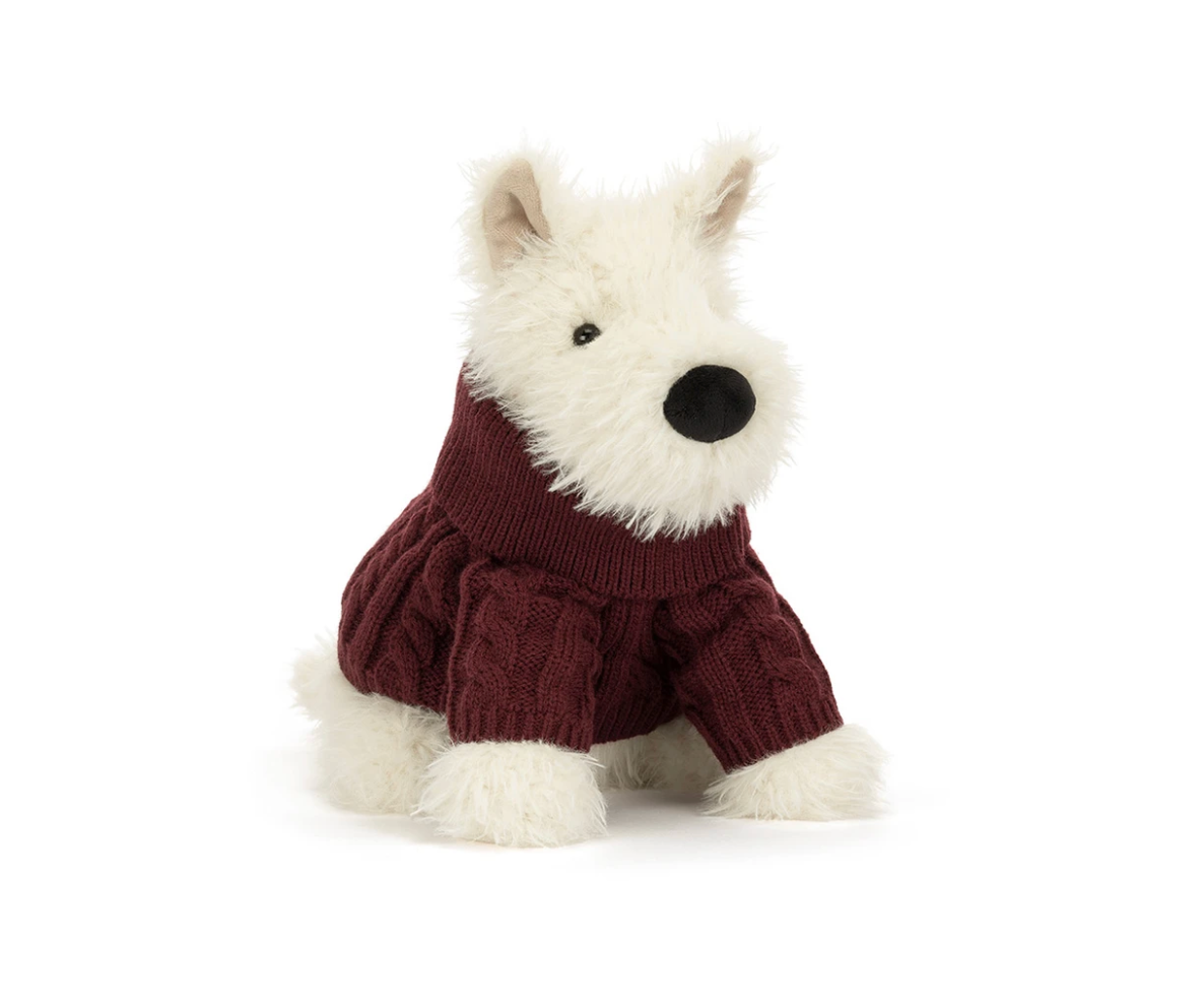 JELLYCAT MUNRO SCOTTIE DOG WINTER JUMPER OUTFIT