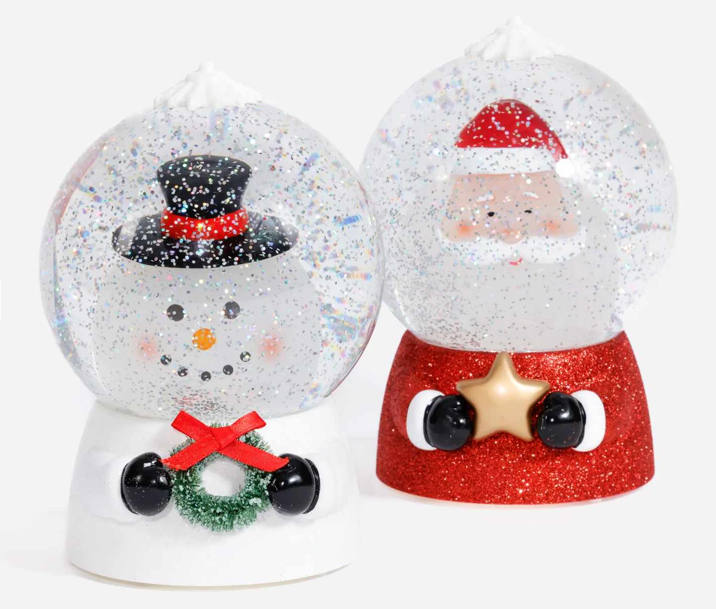LIGHTED SANTA/SNOWMAN WATERGLOBE