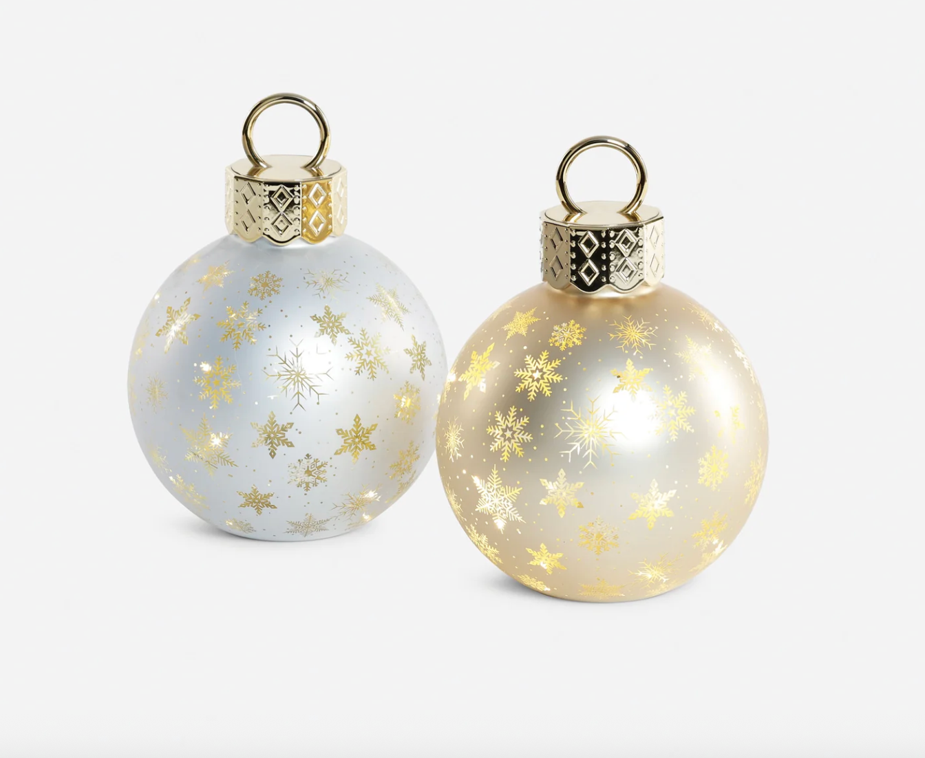 TABLETOP GLASS ORNAMENT WITH LED SNOWFLAKE