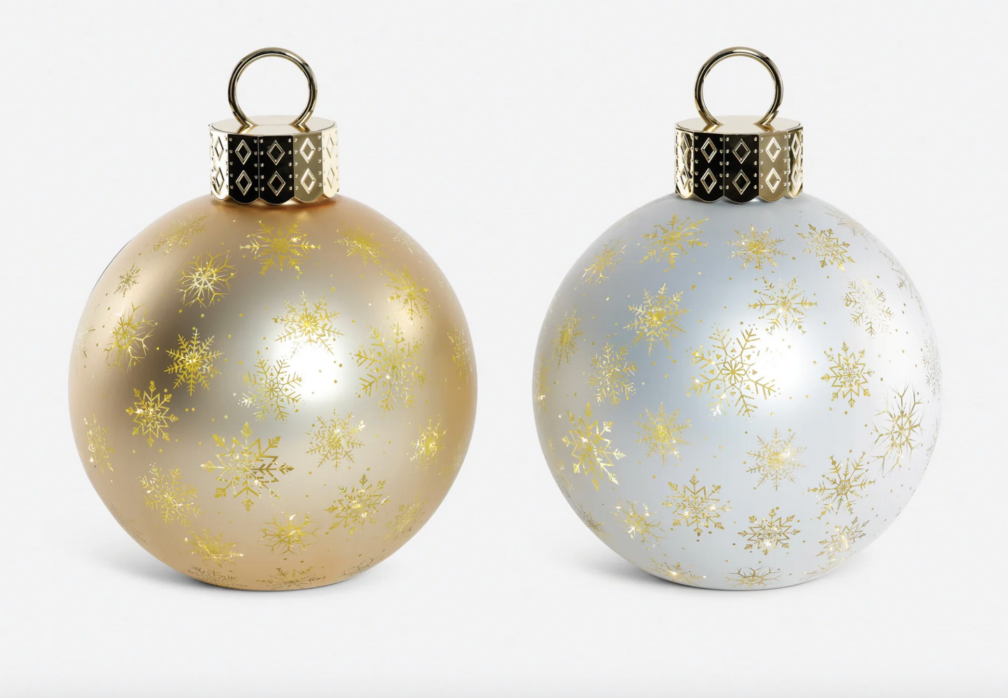 TABLETOP GLASS ORNAMENT WITH LED SNOWFLAKE - LARGE