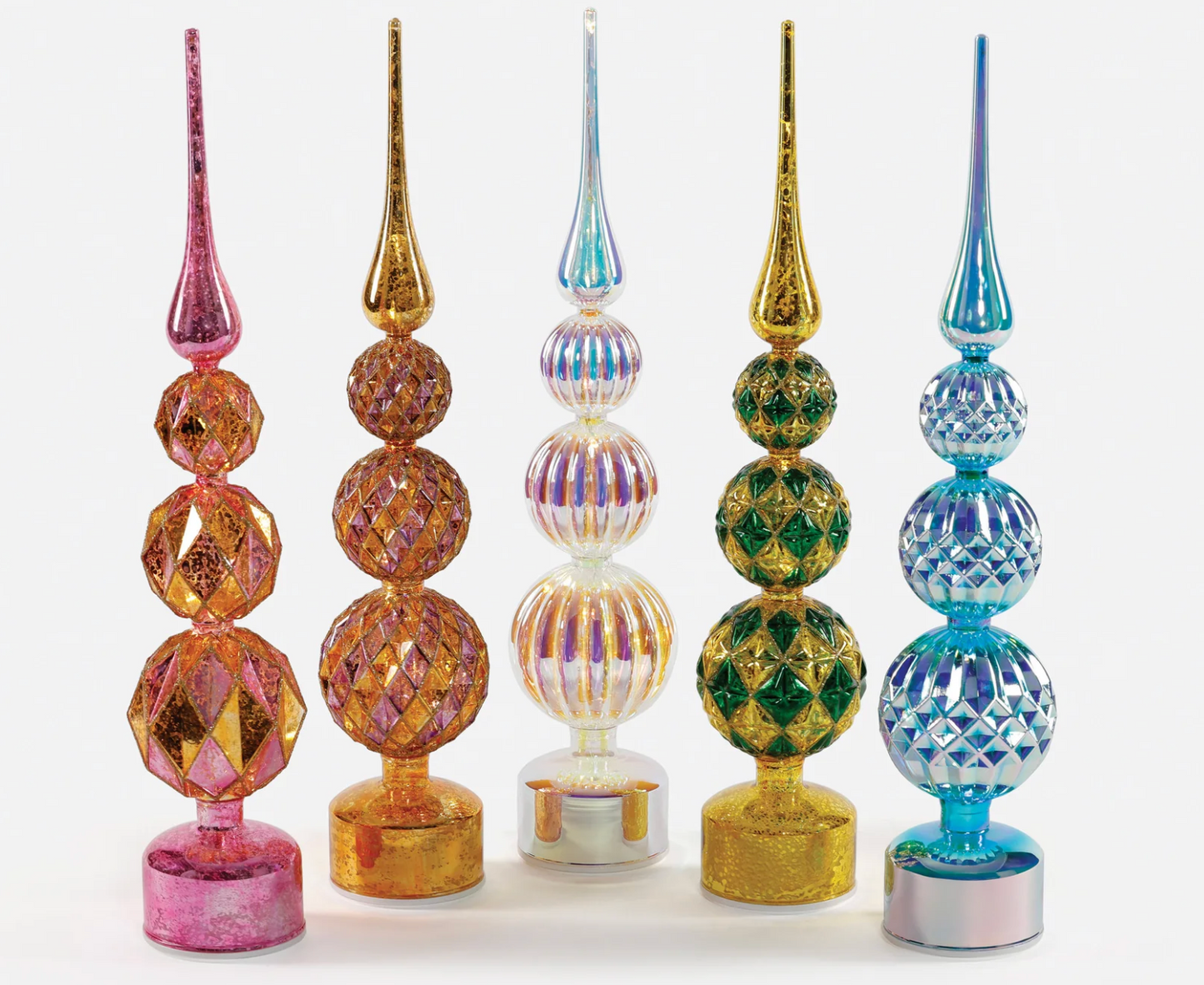 REVOLVING LIT GLASS TREE