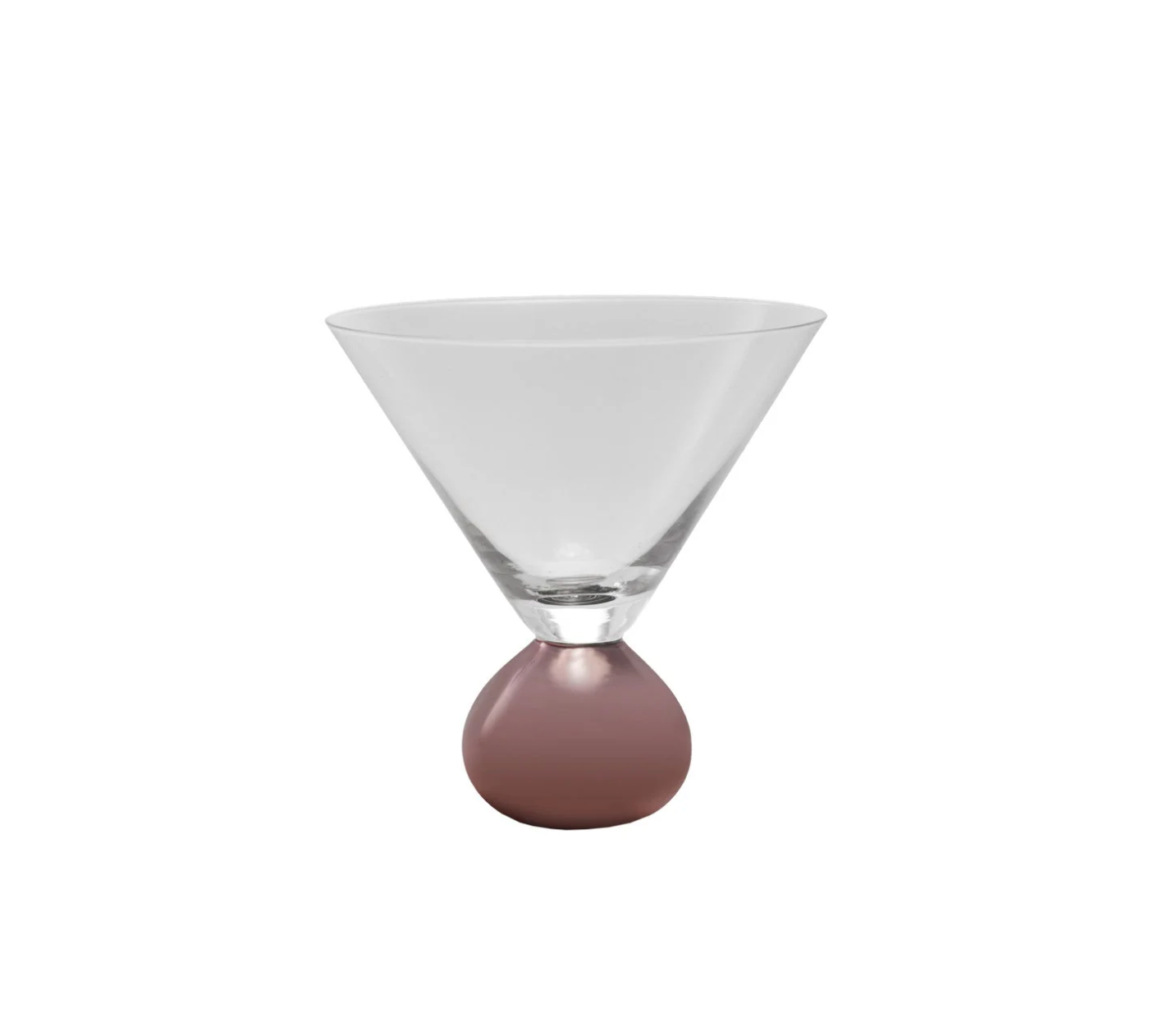 MARTINI GLASS WITH ELECTROPLATED BALL STEM
