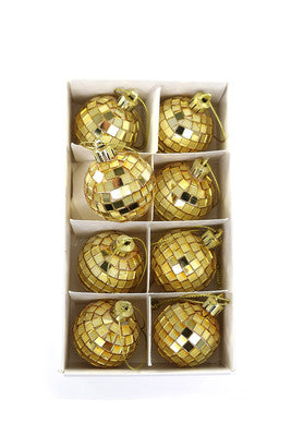 TINY DISCO BALL ORNAMENT - GOLD