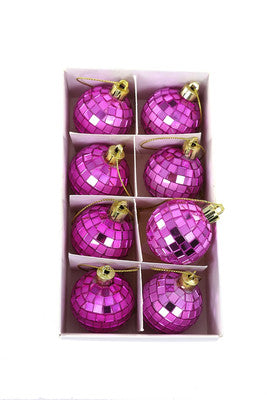 TINY DISCO BALL ORNAMENT - PINK