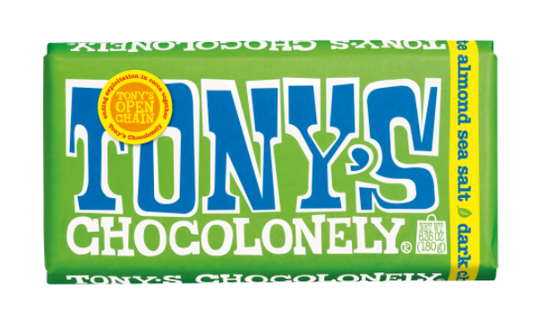 TONY'S CHOCOLONELEY BIG BAR - DARK CHOCOLATE ALMOND SEA SALT