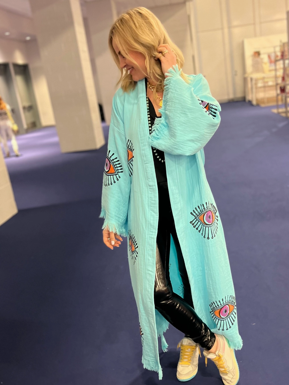 TURQUOISE EVIL EYE KAFTAN