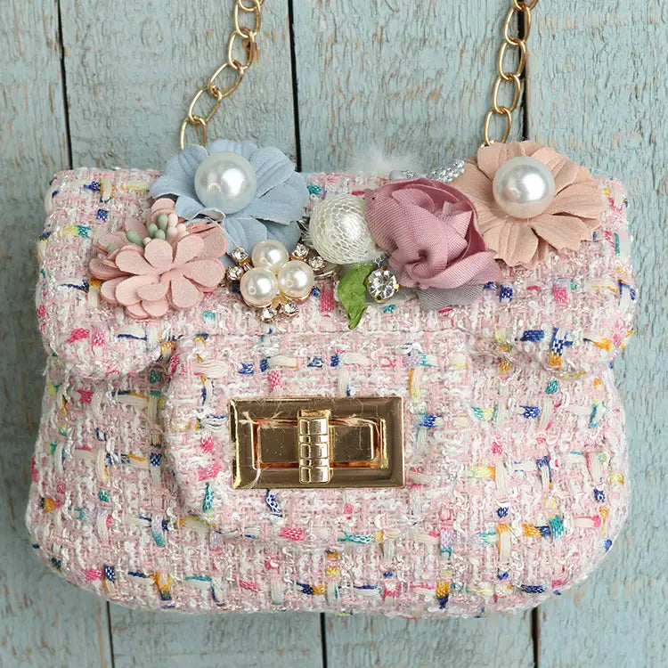 TWEED FLOWER PURSE