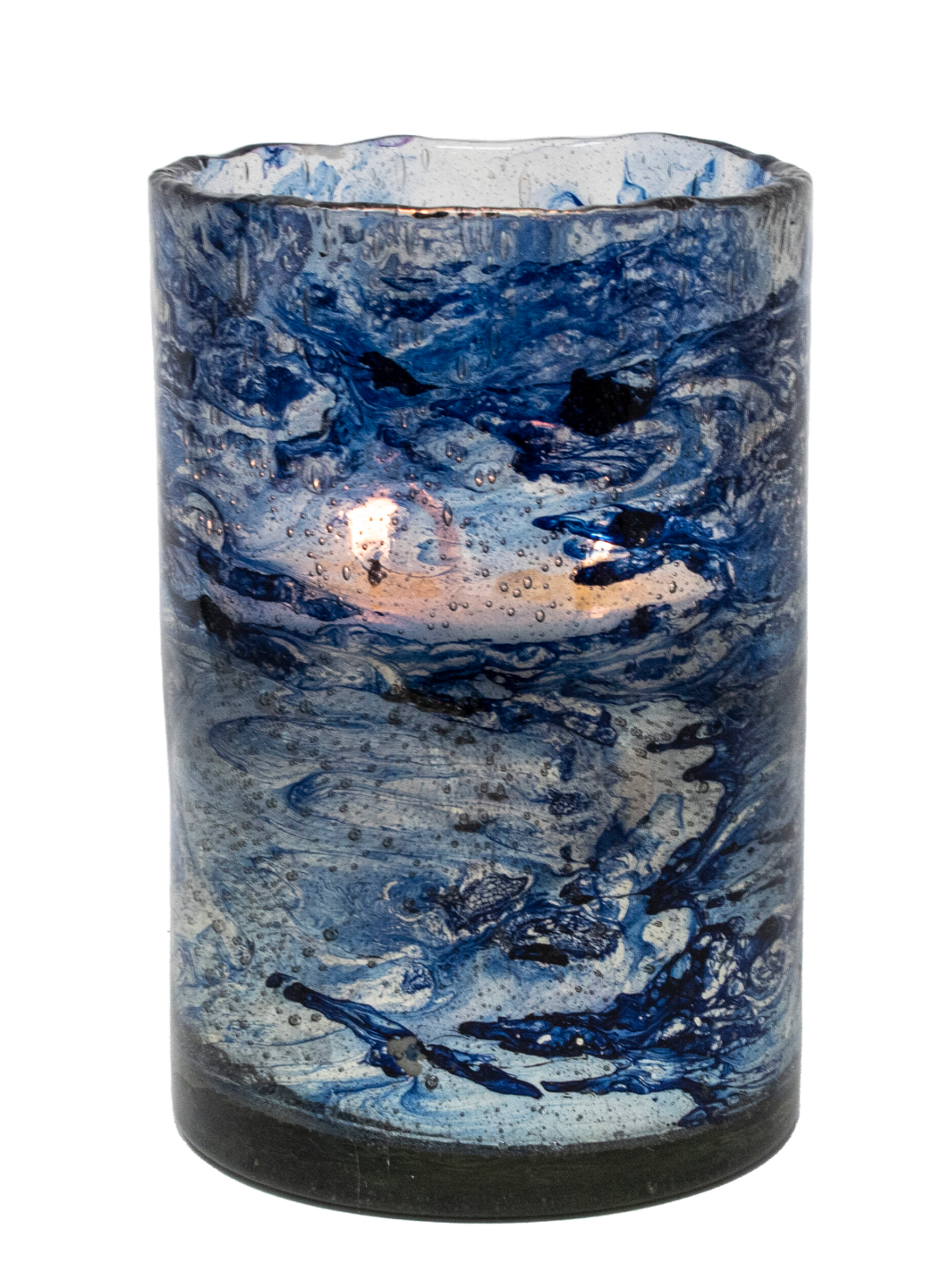WIND BLUE BLOWN GLASS HURRICANE - HIMALAYAN TRADING POST