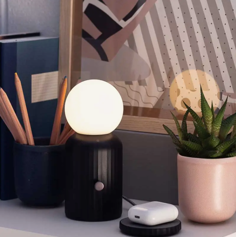 WIRELESS LAMP AND CHARGER - BLACK
