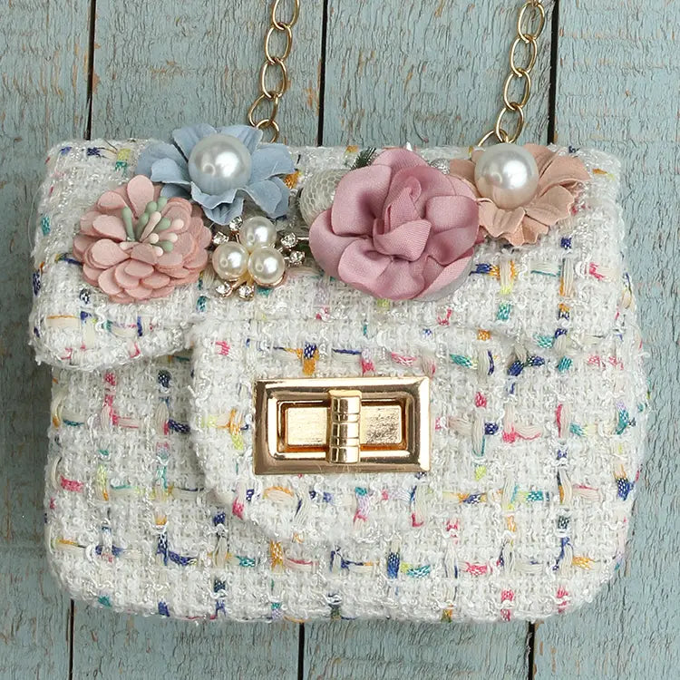 TWEED FLOWER PURSE
