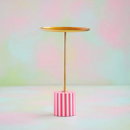 HOT PINK & BRASS TABLE - SMALL