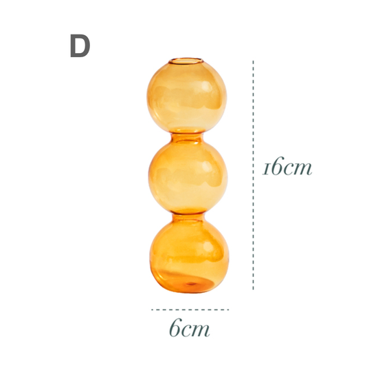 GLASS CANDLESTICK HOLDER - ORANGE