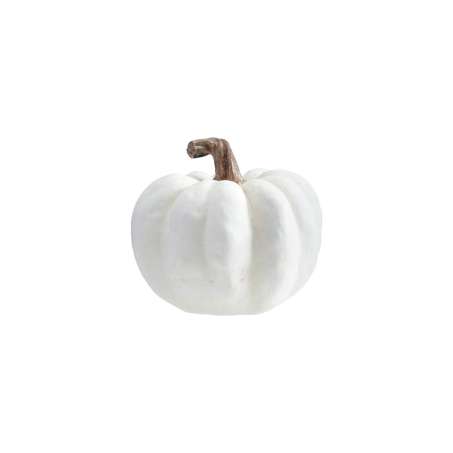 WHITE RESIN PUMPKIN