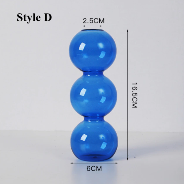 GLASS CANDLESTICK HOLDER - BLUE