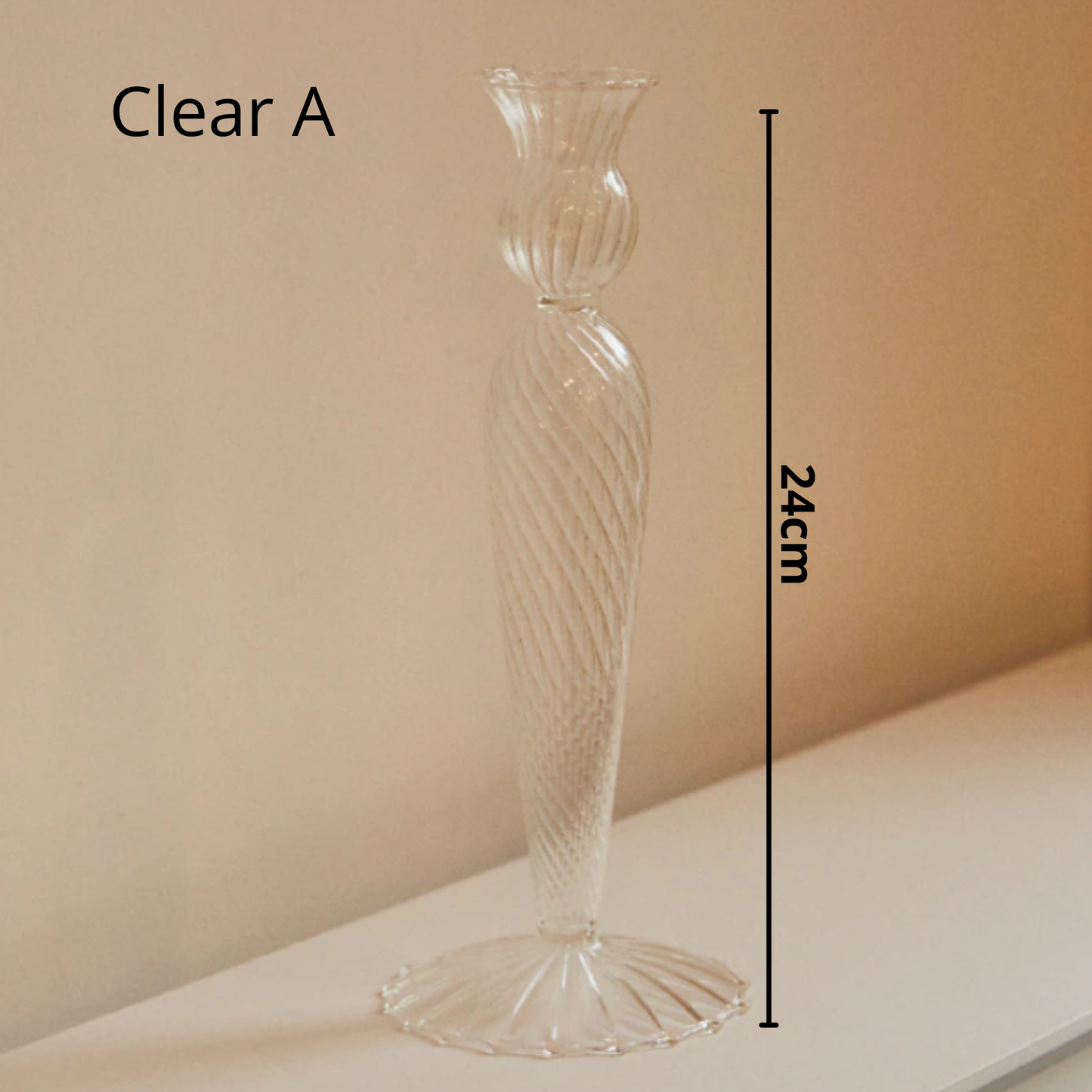 GLASS CANDLESTICK HOLDER - NORDIC BERRY