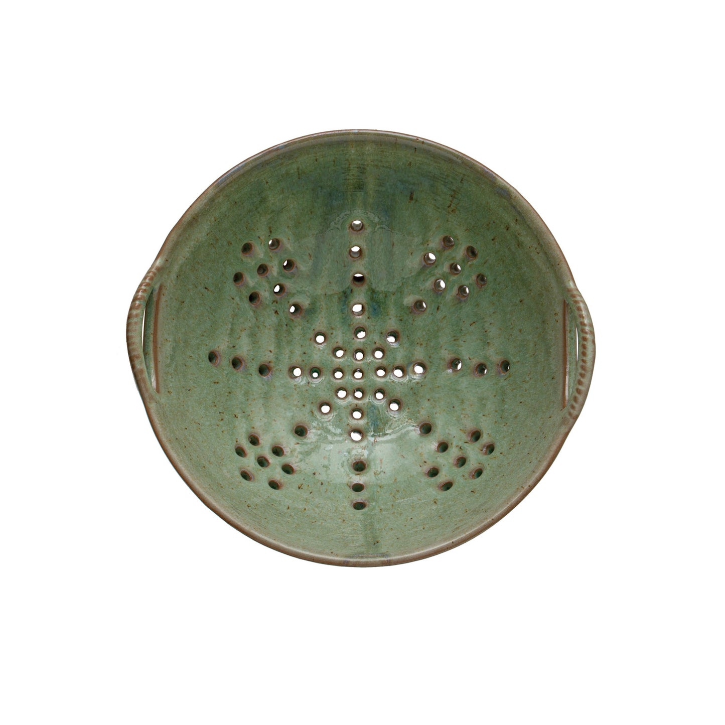 STONEWARE BERRY BOWL WITH HANDLES