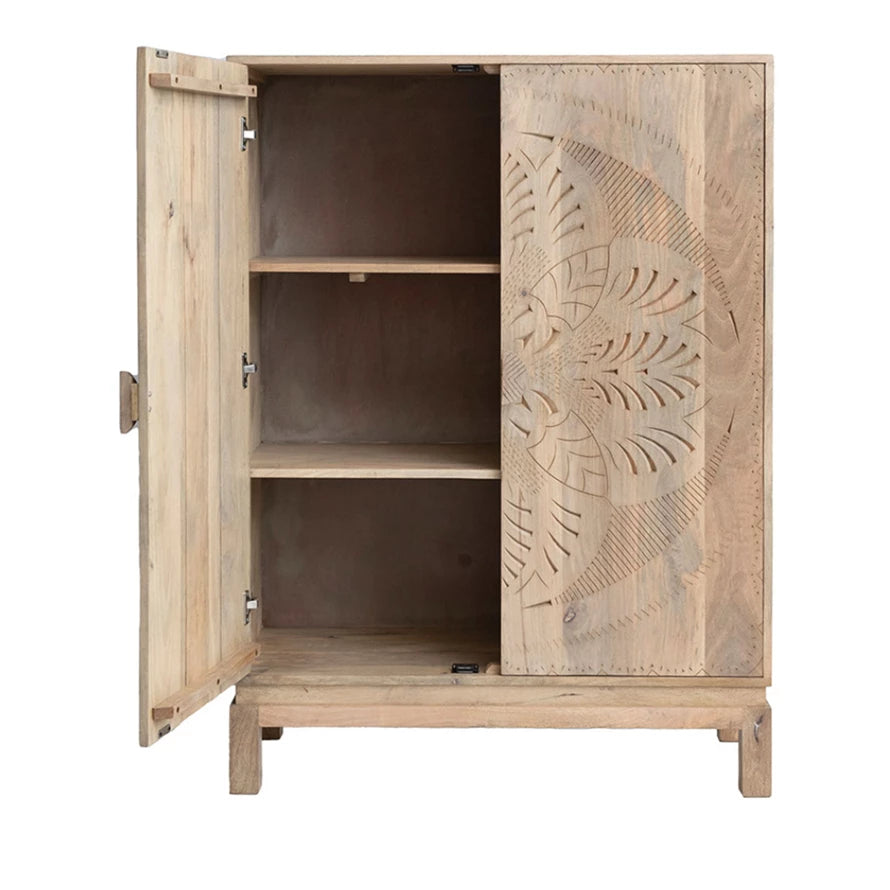 Load image into Gallery viewer, MANGO WOOD CABINET WITH CARVED DESIGN

