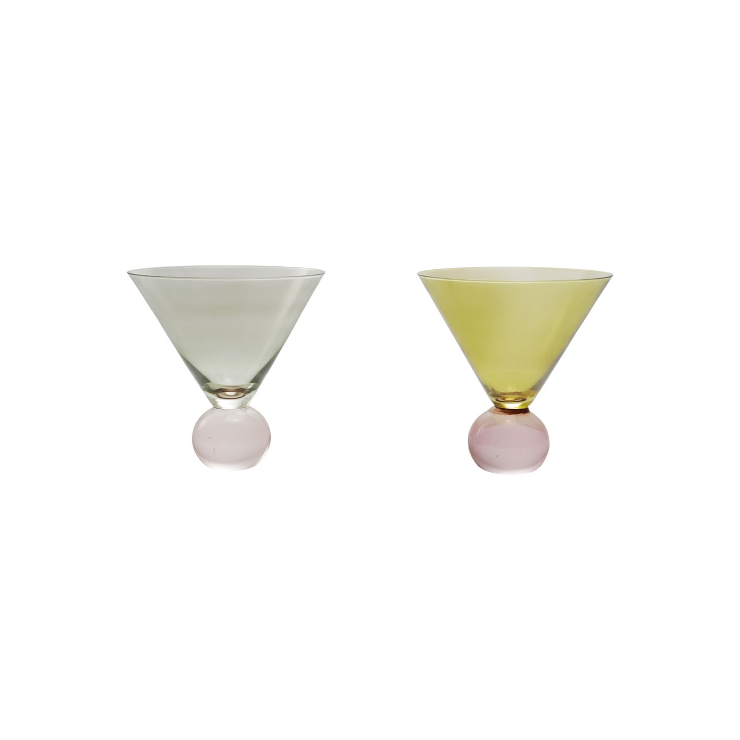TWO-TONE MARTINI GLASS W/BALL STEM