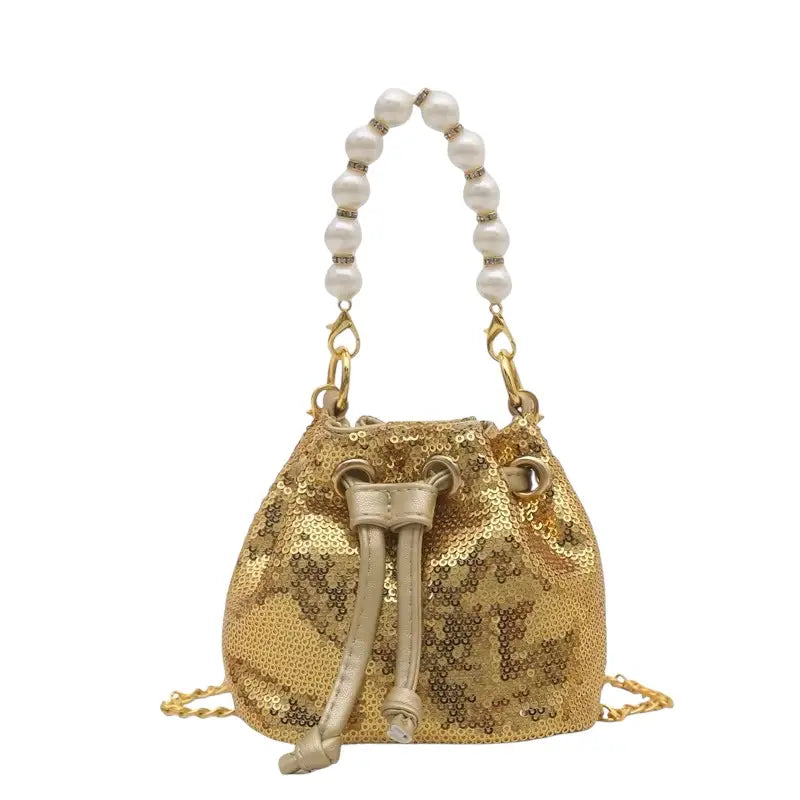 SEQUIN DRAWSTRING PURSE
