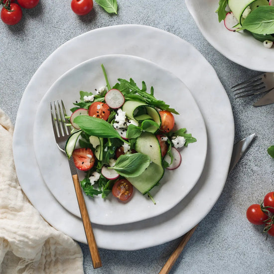 NATURE SHAPE SALAD WHITE PLATE