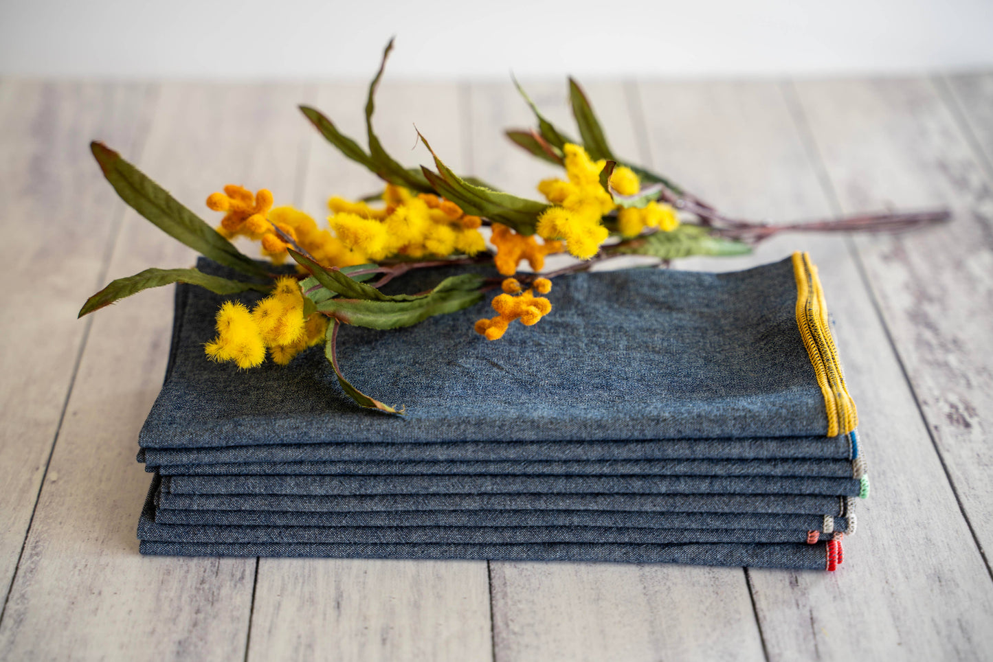 CHAMBRAY CLOTH NAPKINS SET/8 - MULTI