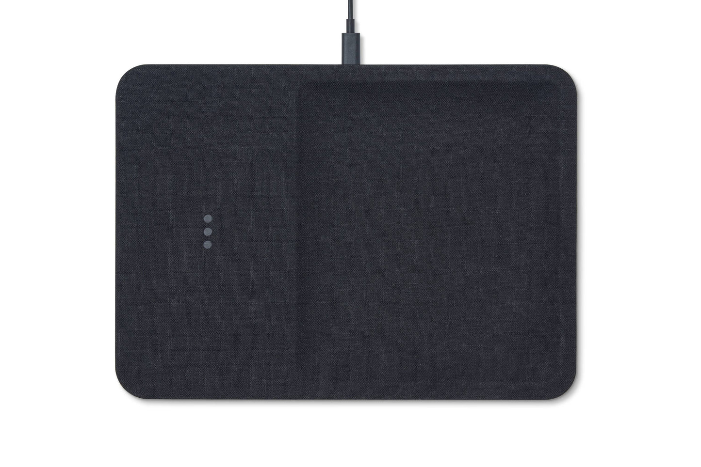 CATCH:3 ESSENTIALS LINEN WIRELESS CHARGER VALET TRAY - CHARCOAL