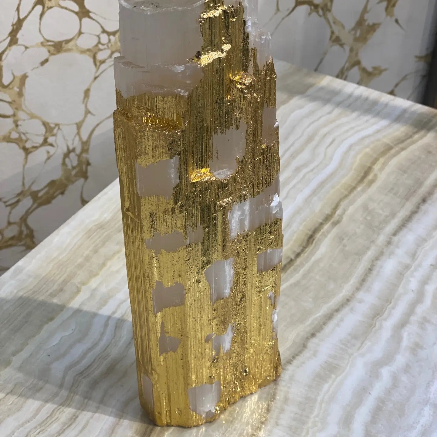 SELENITE WITH GOLD DETAIL - LARGE