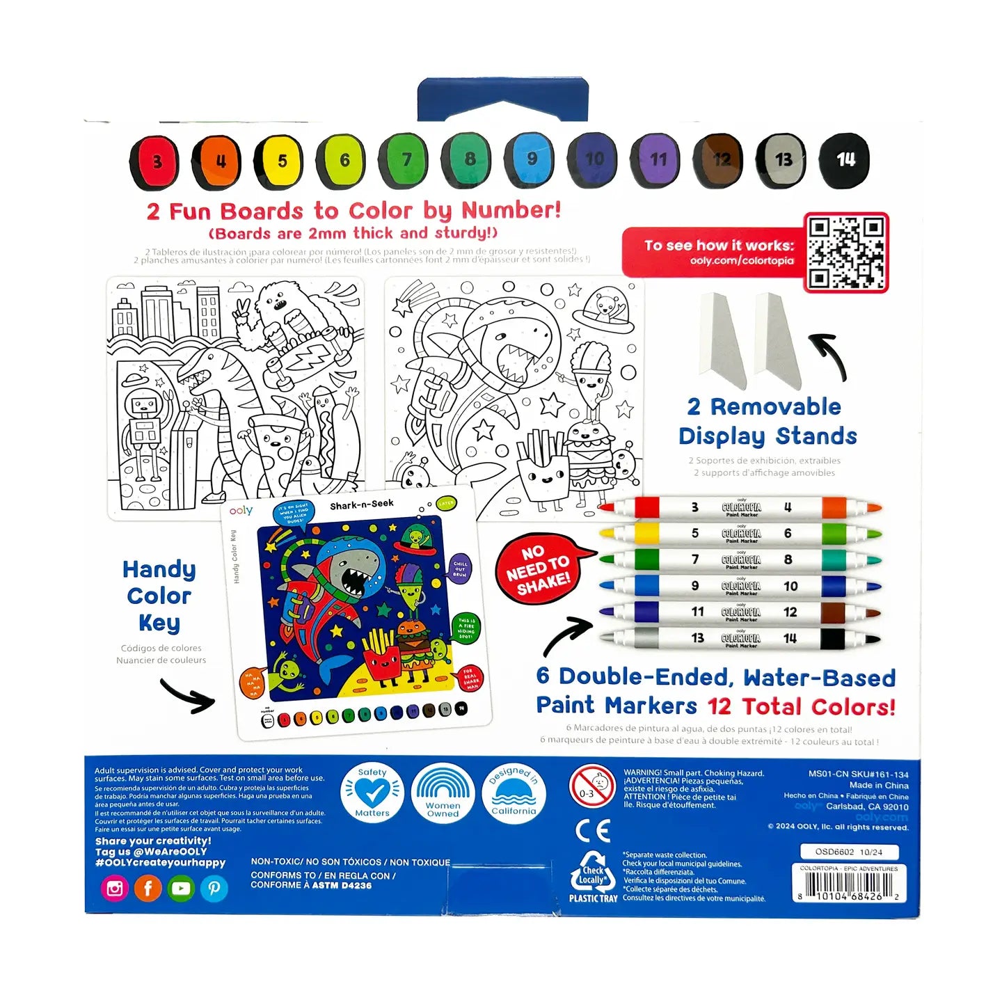 COLORTOPIA COLOR BY NUMBERS PAINT MARKER KIT