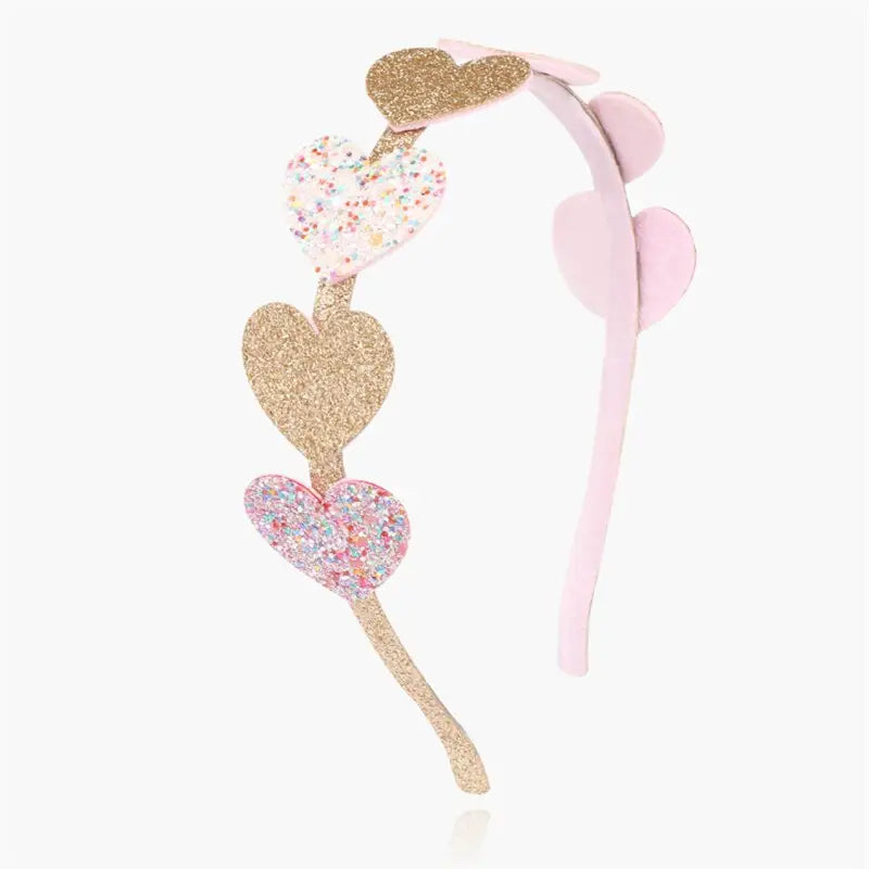 PINK & GOLD HEART HEADBAND