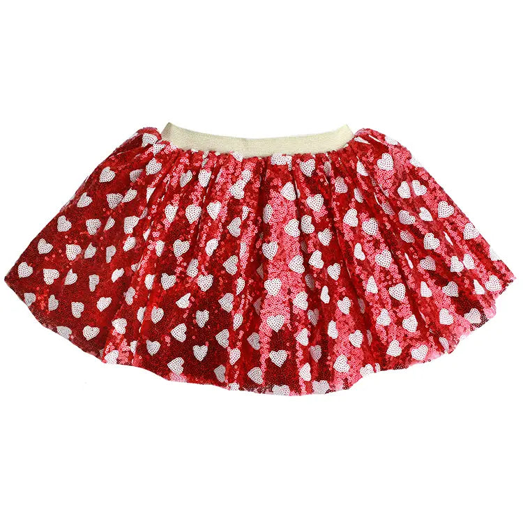 RED SPARKLE HEART TUTU