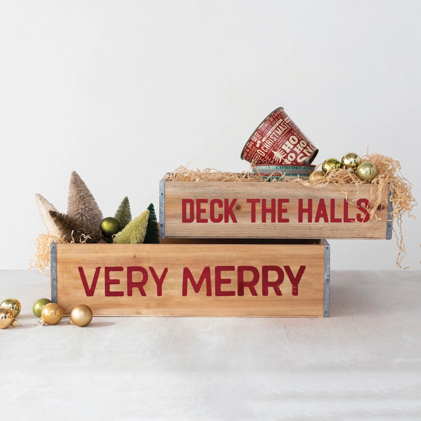 Load image into Gallery viewer, FESTIVE FIR WOODEN BOXES
