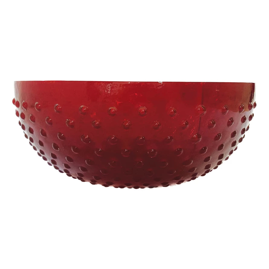 GLASS HOBNAIL SERVING BOWL