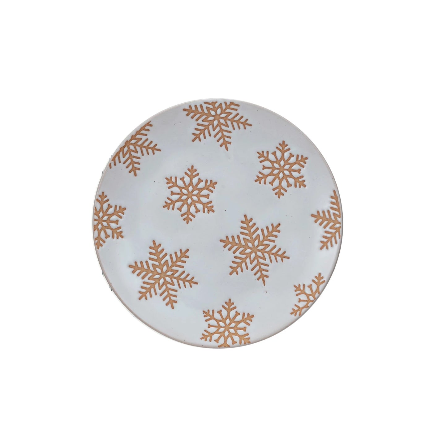 STONEWARE PLATE W/SNOWFLAKES