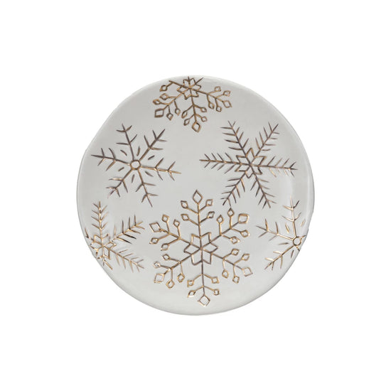 GOLD ELECTROPLATED SNOWFLAKE PLATE