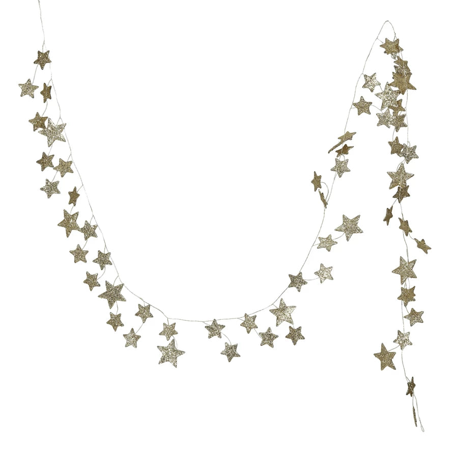 GLITTER PAPER STAR GARLAND
