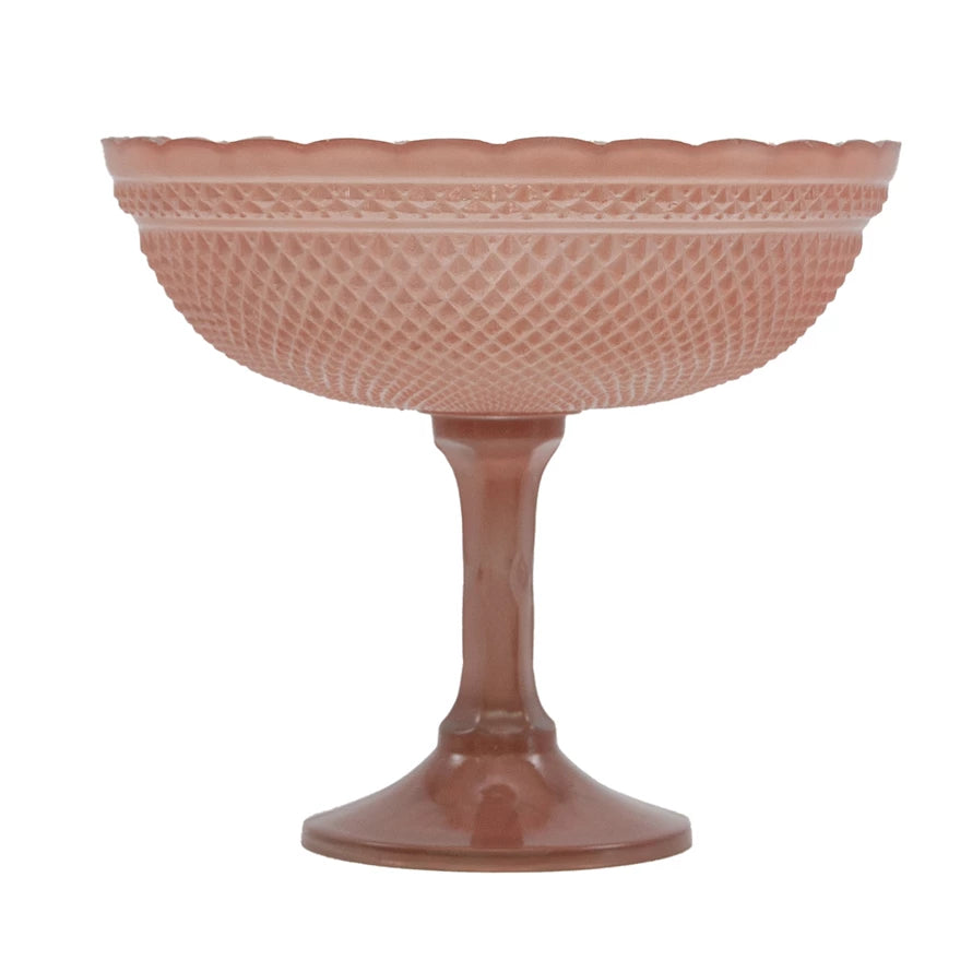 PRESSED GLASS SCALLOPED FOOTED BOWL - LARGE