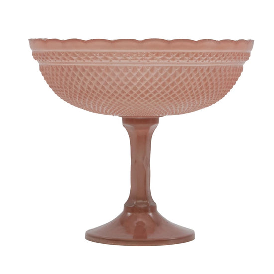 PRESSED GLASS SCALLOPED FOOTED BOWL - LARGE