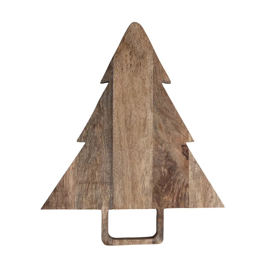 MANGO WOOD TREE SHAPED BOARD WITH HANDLE
