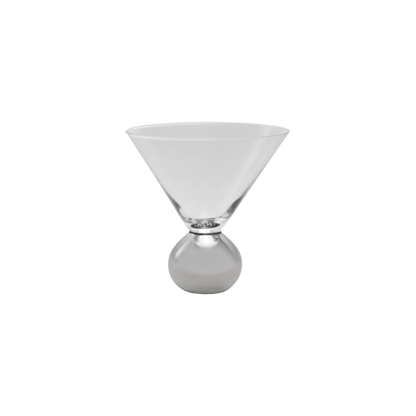 MARTINI GLASS WITH ELECTROPLATED BALL STEM