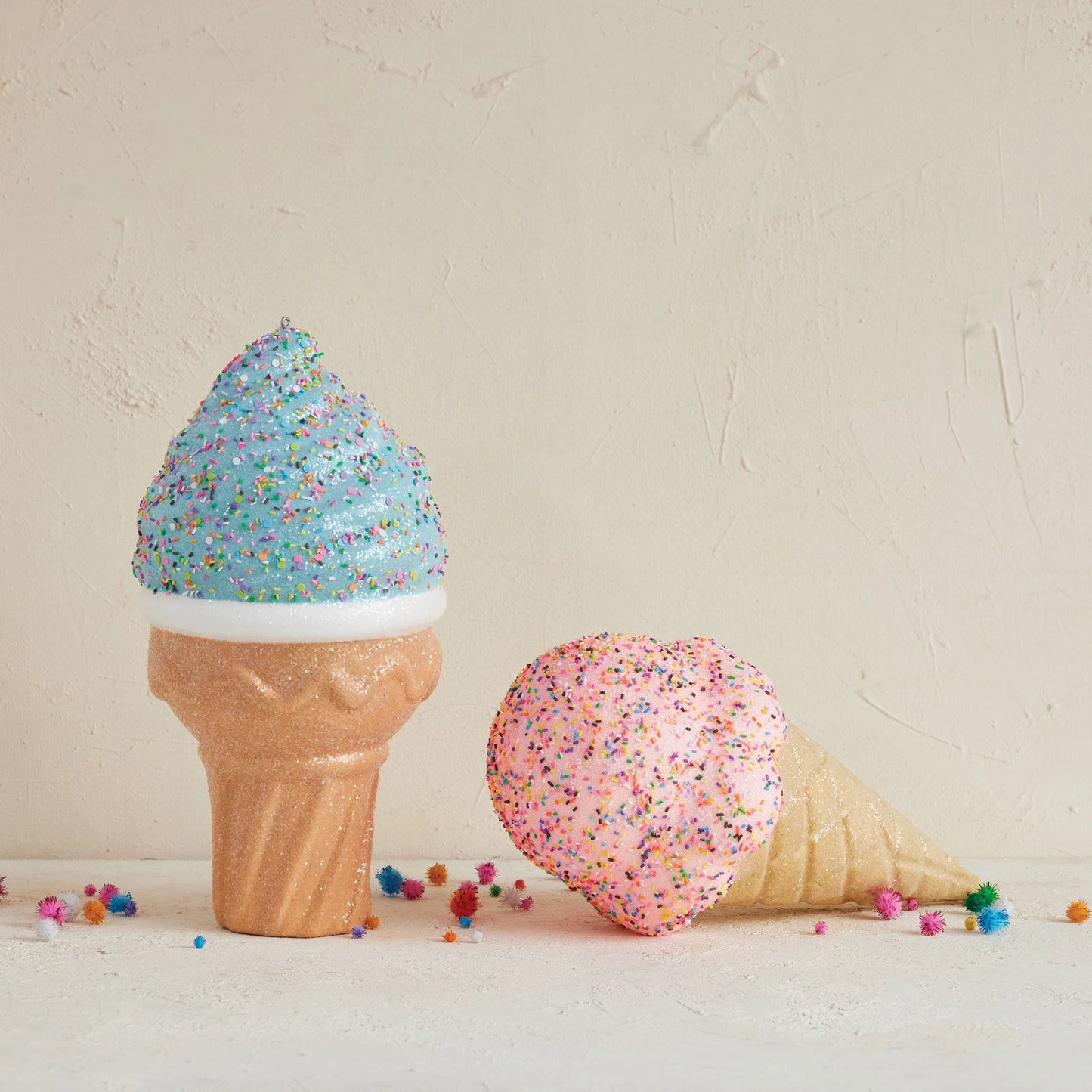 OVERSIZED FOAM ICE CREAM CONE ORNAMENT