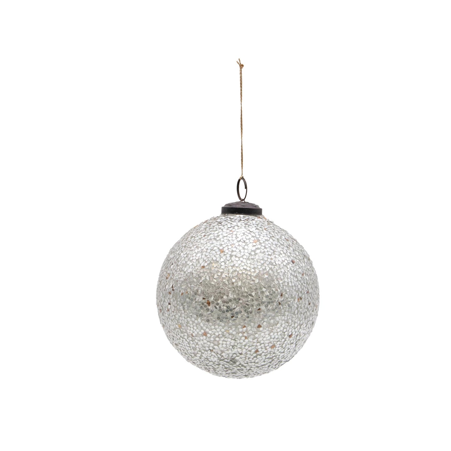 GLASS BALL W/MICA FLAKES ORNAMENT