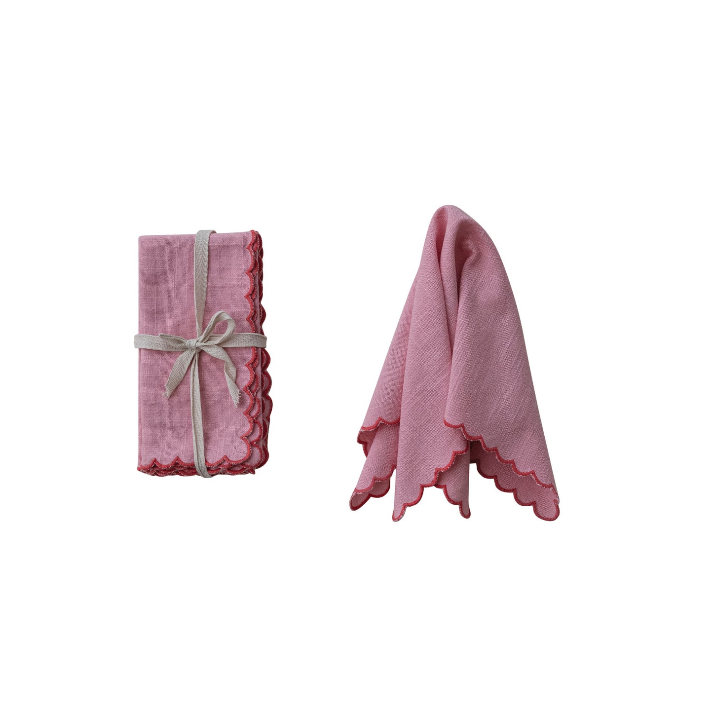 COTTON SCALLOPED NAPKINS - SET OF 4